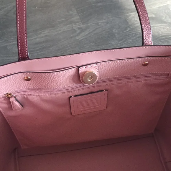 Coach Oversize Maroon Leather Tote - Picture 6 of 7